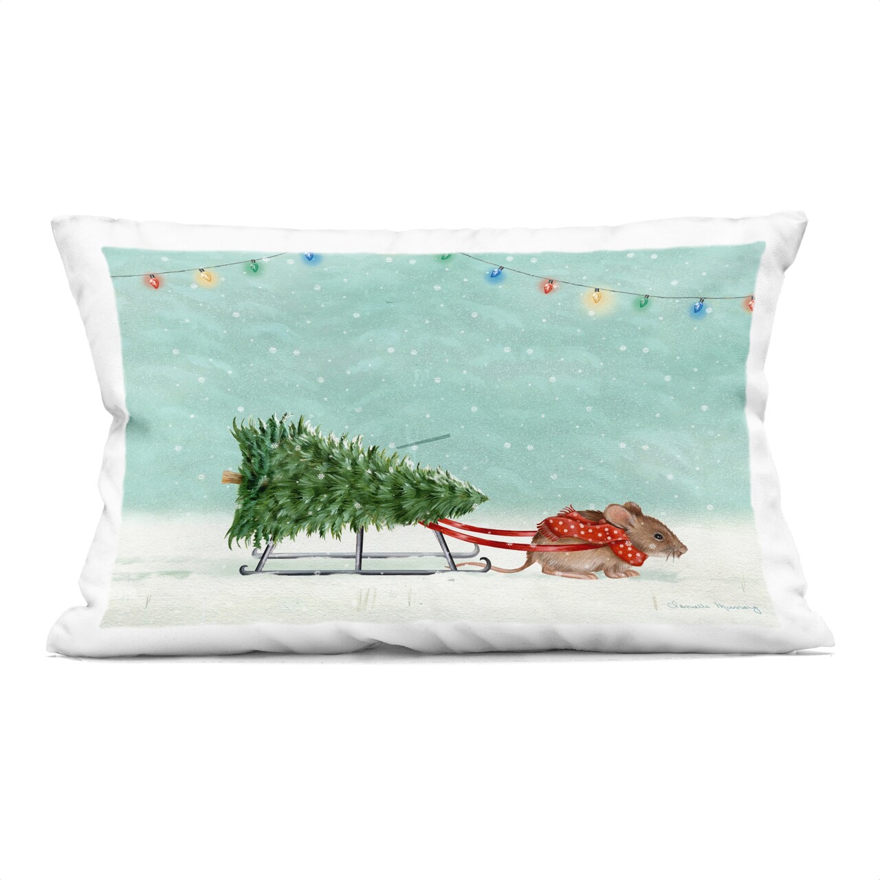 Stupell Industries Merry Mouse Motif Decorative Printed Throw Pillow, design by Danielle Murray, 14 x 7 x 20